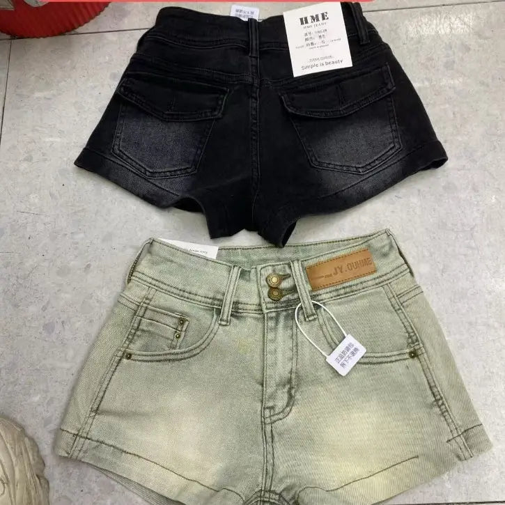 Short en Jean Rétro taille Haute Amincissant - Femme Style Américain - BMYANY