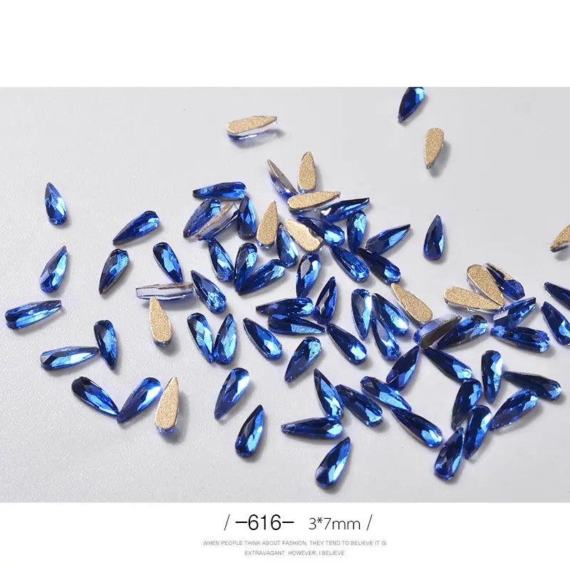 Strass Goutte d’Eau 3D pour Ongles 10 - Décoration Paillettes Longues - BMYANY