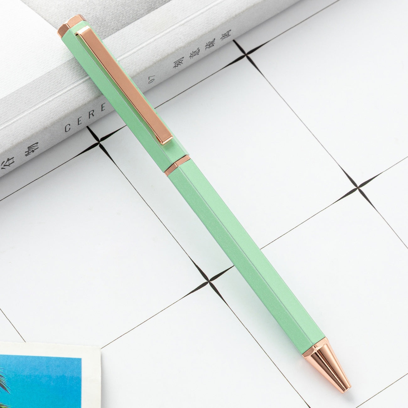Stylo à Bille Métallique Hexagonal - Design Minimaliste Élégant - BMYANY