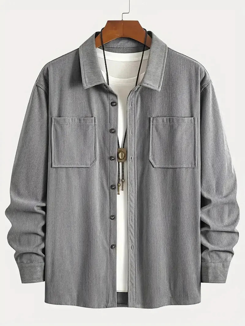 Surchemise homme velours CÎtelé style veste chemise printemps - BMYANY
