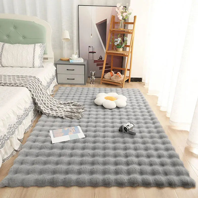 Tapis Moelleux Effet Bulles Style Crème pour Maison - BMYANY