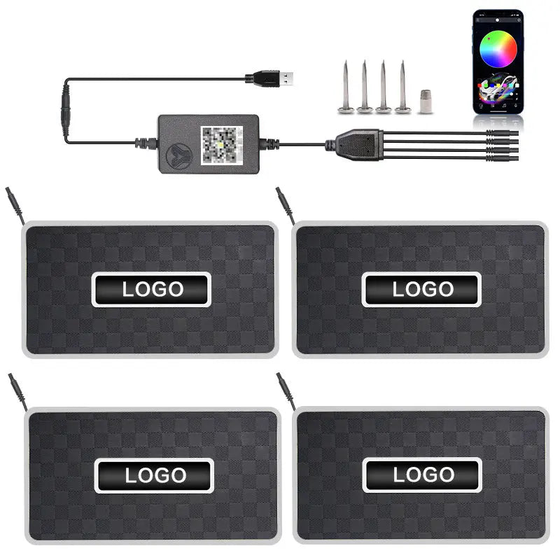 Tapis de Sol Voiture LED RGB Bluetooth - Éclairage d’Ambiance - BMYANY