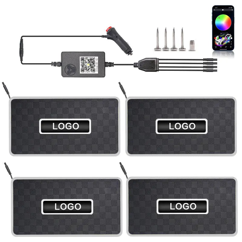 Tapis de Sol Voiture LED RGB Bluetooth - Éclairage d’Ambiance - BMYANY
