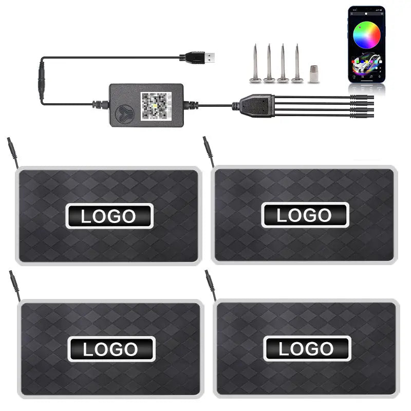Tapis de Sol Voiture LED RGB Bluetooth - Éclairage d’Ambiance - BMYANY