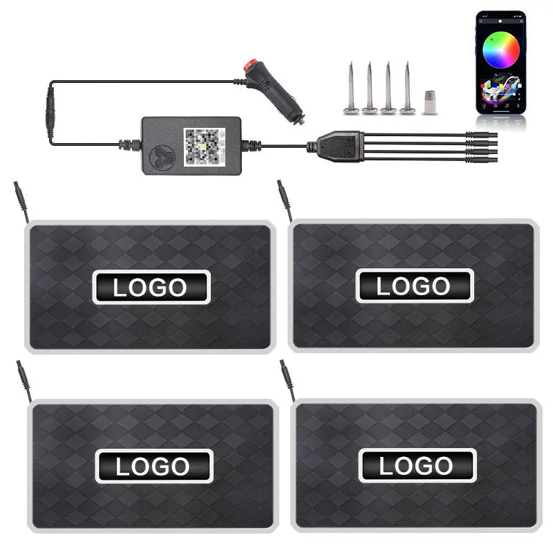 Tapis de Sol Voiture LED RGB Bluetooth - Éclairage d’Ambiance - BMYANY