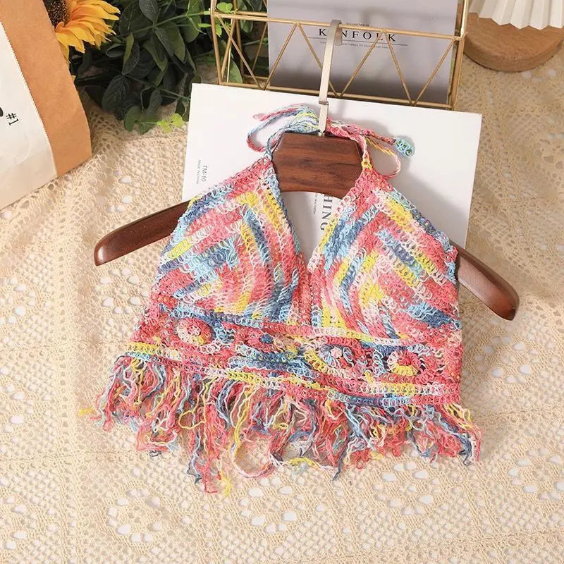 Top Halter Femme Uni à Découpes avec Bonnets Intégrés - BMYANY
