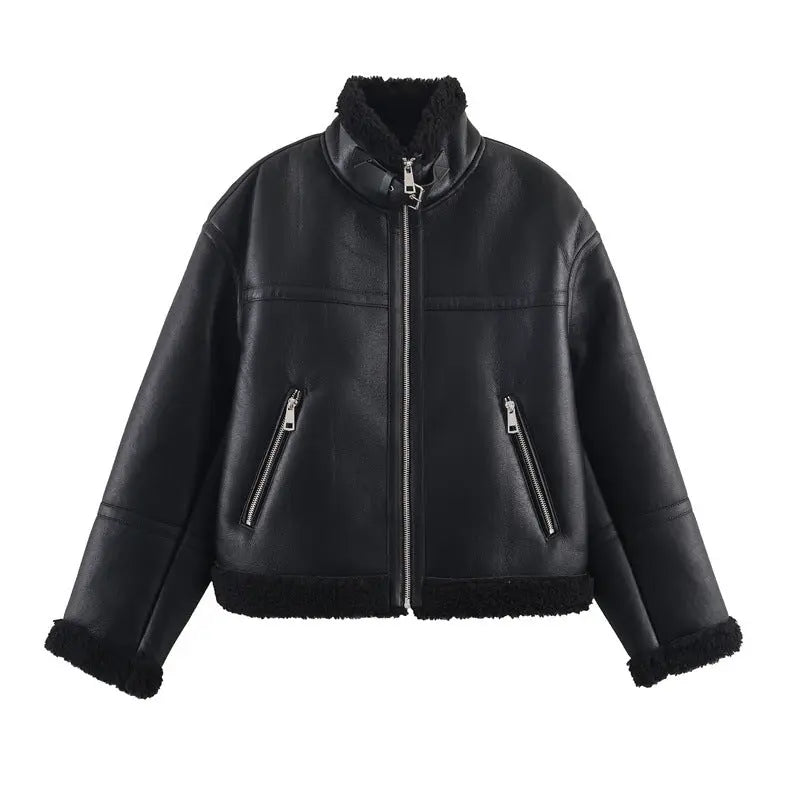 Veste Simili Cuir pour Femme - BMYANY