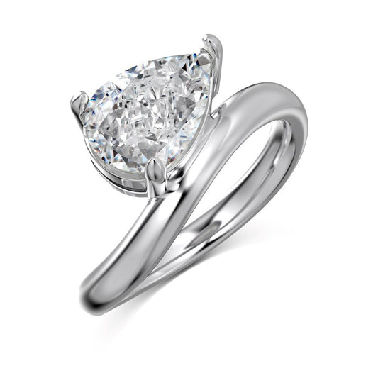 Bague Argent Sterling S925 Strass Poire | Luxe Abordable Femme - BMYANY