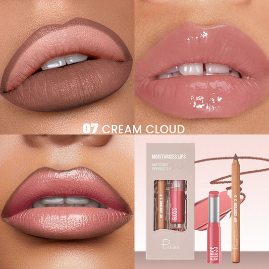 Kit Rouge à Lèvres et Crayon Contour Mat Effet Aqueux - BMYANY