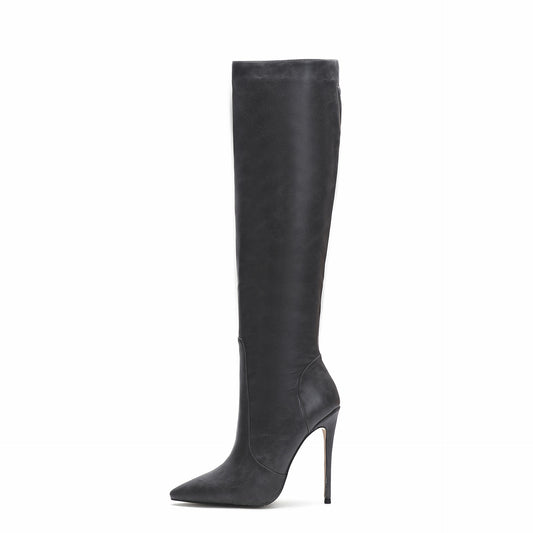 Bottes larges à talons semi cuir pour femmes - BMYANY