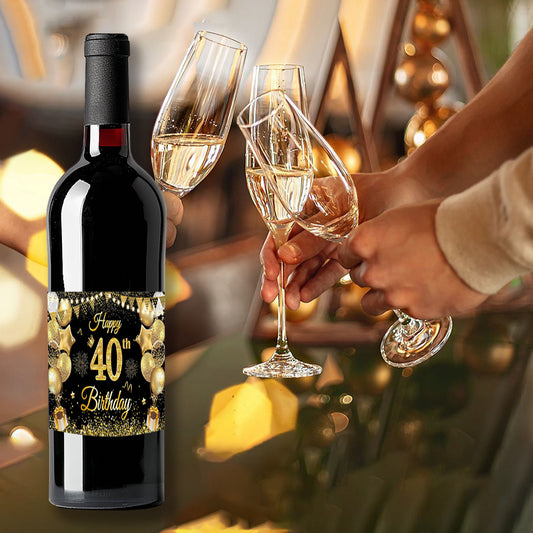 40th Birthday Bottle Labels - 20 Pieces