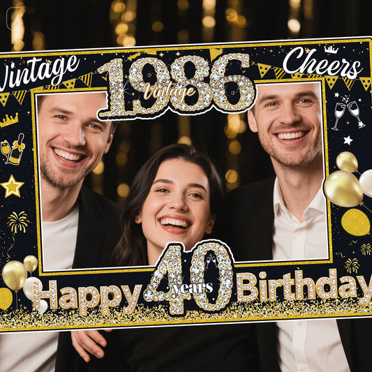 40th Birthday Decorations, Black and Gold - 37 Pieces