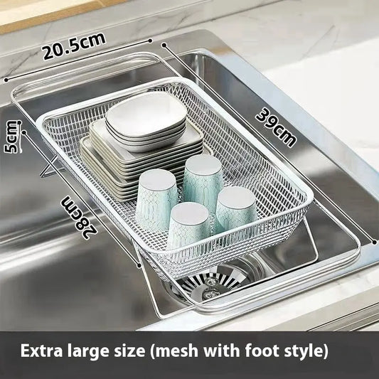 Égouttoir Évier Rétractable Acier Inoxydable Renforcé Cuisine - BMYANY