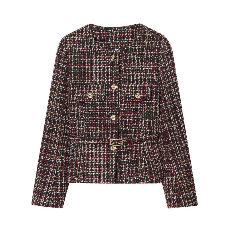 Élégant manteau court classique à manches longues col pour famme - BMYANY