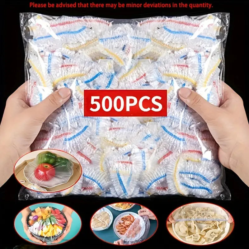 500 pièces de films alimentaires colorés jetables - Sacs en plastique de qualité alimentaire pour la fraîcheur, idéaux pour les fruits Dropshipman