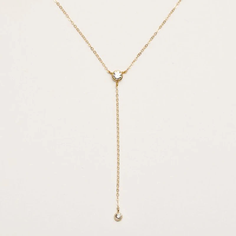 Collier en Y doré, pour femmes