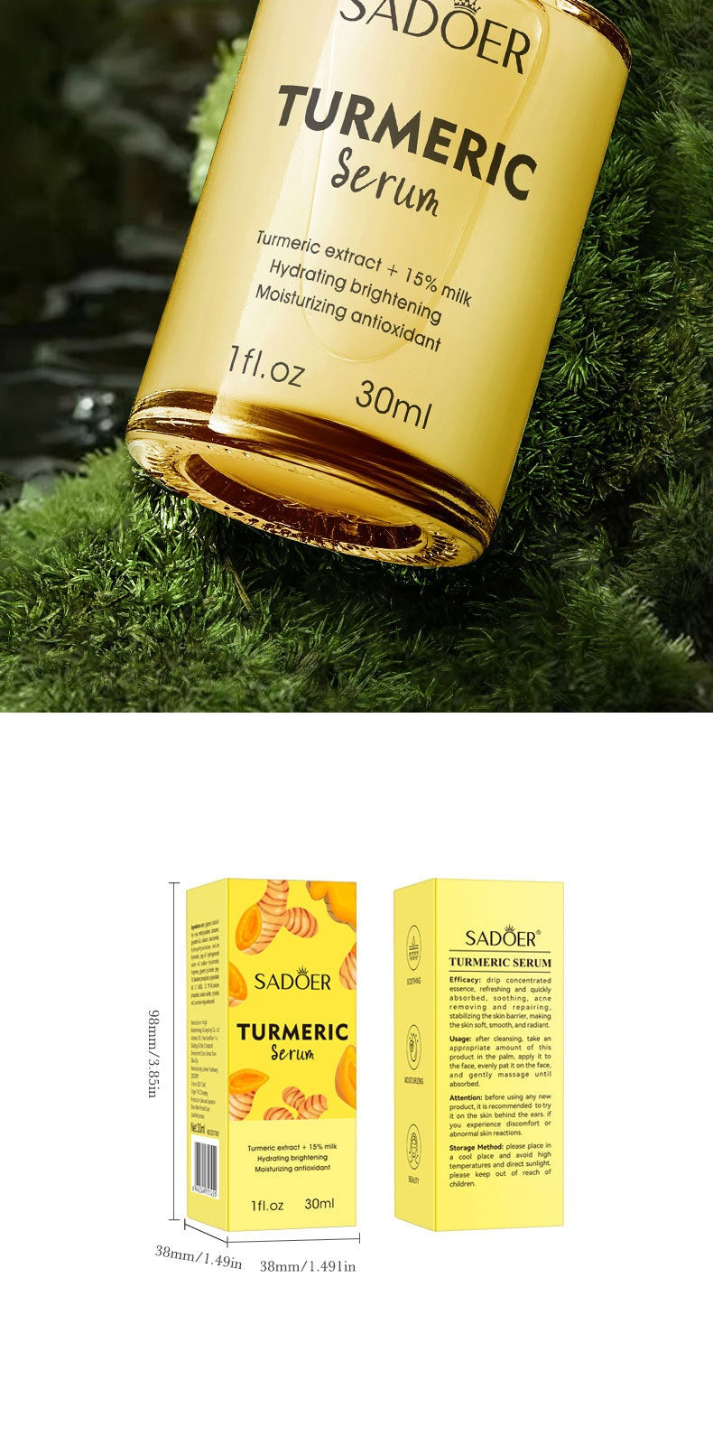 Solution de soin avec  antioxydante au lait de curcuma