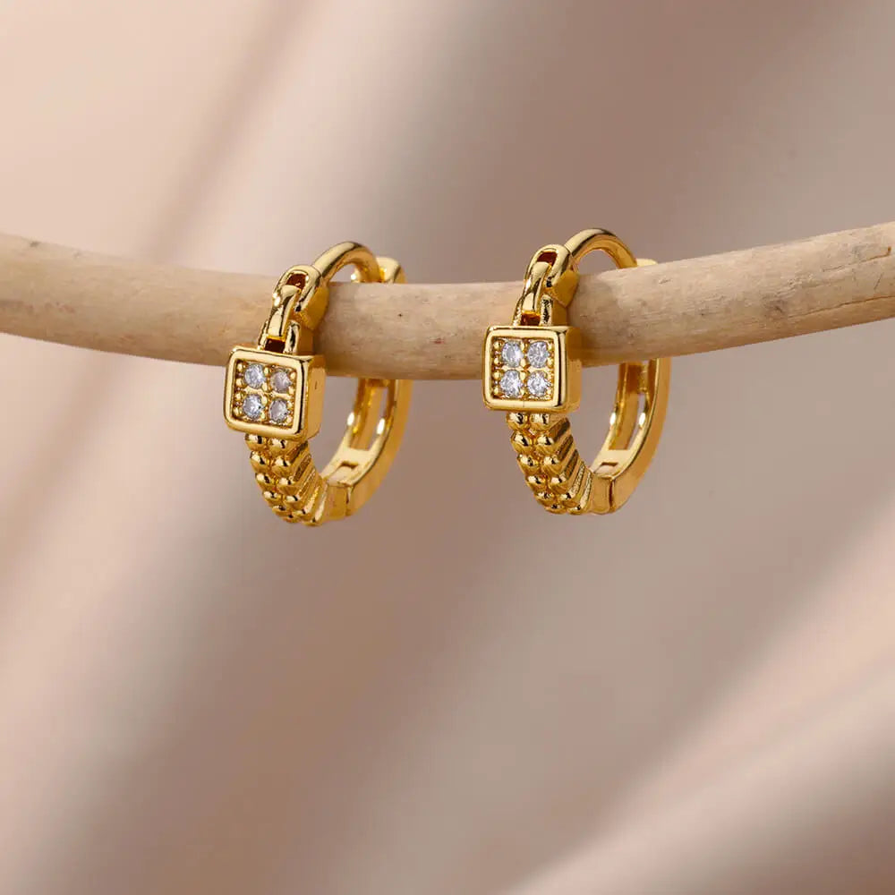 Boucles d'oresille plus de modèles pendantes en forme de cercle en zircon pour femme,