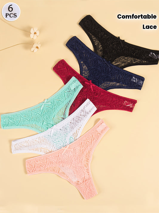 Women's Seamless Lace Panties - Pack of 6