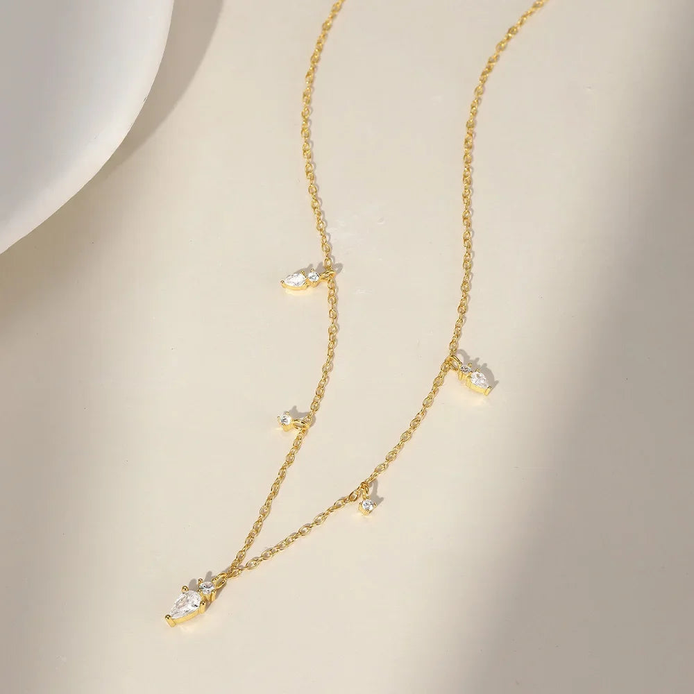 Collier en argent sterling 925 pour femme, pendentif étoile à quatre branches, motif géométrique en zircon, KO 2024