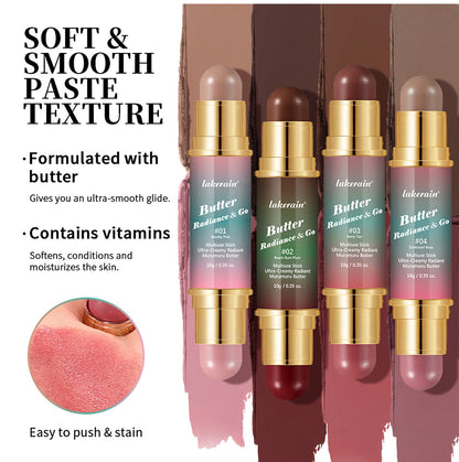 Natural Nude Makeup Double-headed Three-dimensional Face Repair Blush Stick