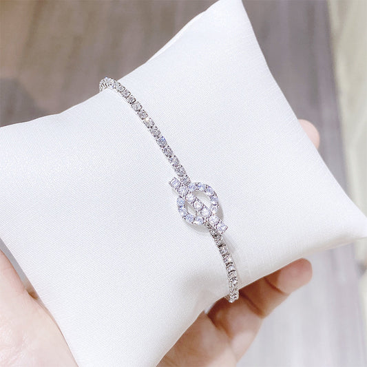 Bracelet simple et tendance en cristal de zircon pour femme