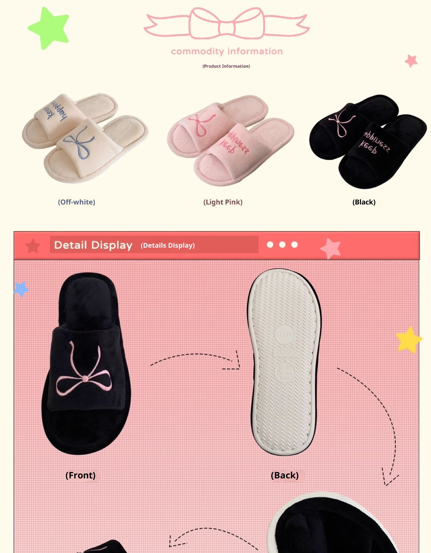 Chaussons Coton Femme Lettres Anglaises - Style Créatif Confortable - BMYANY