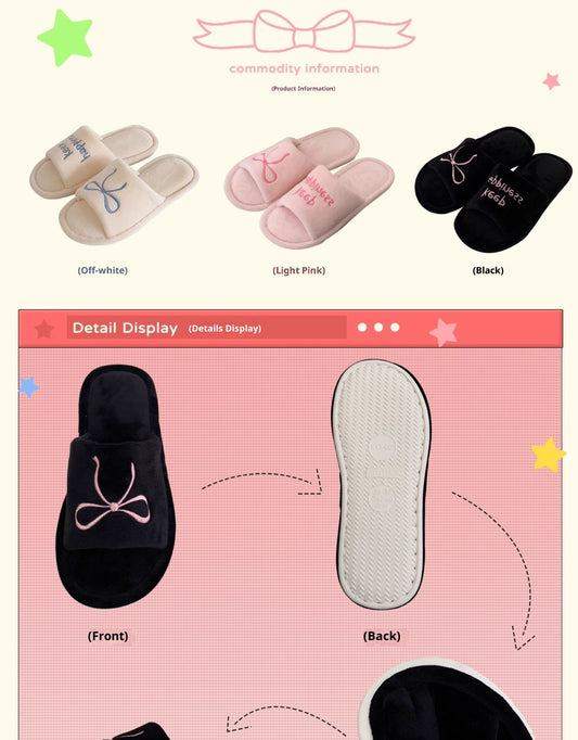 Chaussons Coton Femme Lettres Anglaises - Style Créatif Confortable - BMYANY