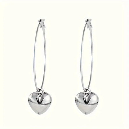 Boucles d'oreilles pendantes pendentif cœur, collection 2026