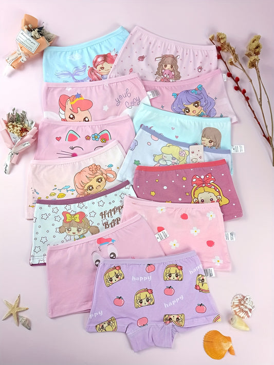 Cartoon Girls' Panties - Pack of 12