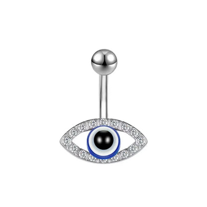 Piercing Nombril Septum Titane Zircon Œil du Diable Croix - Bijoux Corps Femme