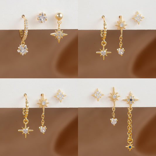 Boucles d'oreilles à pompons tendance en micro zircons incrustés