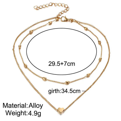 Collier ras du cou simple et doré pour femme, collier ras du cou multicouches, collier tendance