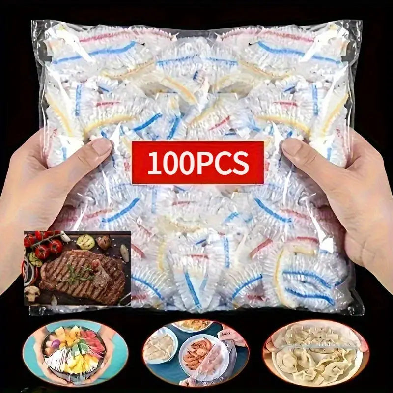 Film Alimentaire Extra Large en Plastique de Qualité Alimentaire - 100 pièces, 38,0x38,0 cm, Couvercle Élastique Réutilisable pour Conservation des Aliments et Préparation des Repas Dropshipman