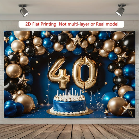 40th Birthday Decorative Banner - Polyester