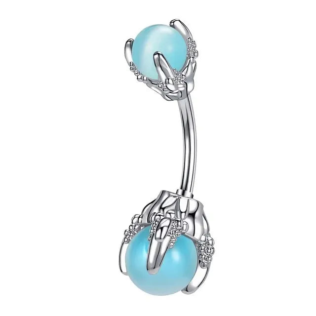 Piercing Nombril Septum Titane Zircon Œil du Diable Croix - Bijoux Corps Femme