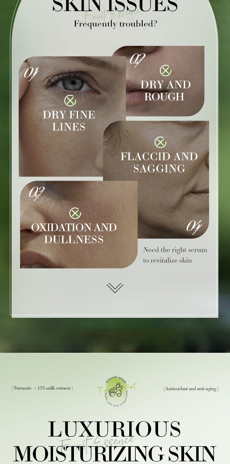 Solution de soin antioxydante au lait de curcuma