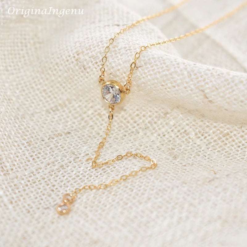 Collier en Y doré, pour femmes