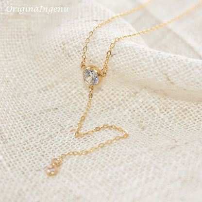 Collier en Y doré, pour femmes