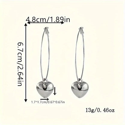 Boucles d'oreilles pendantes pendentif cœur, collection 2026