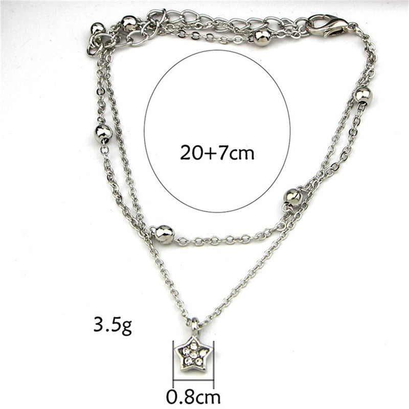 Bracelet de cheville style bohème pour femme