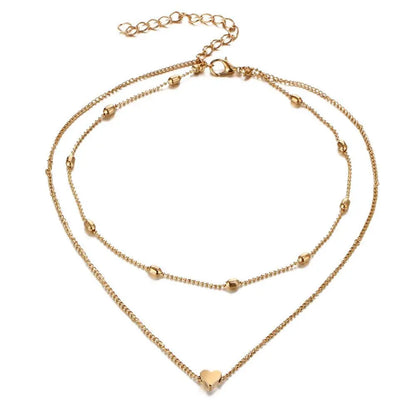 Collier ras du cou simple et doré pour femme, collier ras du cou multicouches, collier tendance