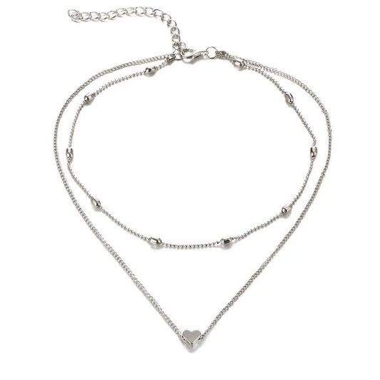 Collier ras du cou simple et doré pour femme, collier ras du cou multicouches, collier tendance