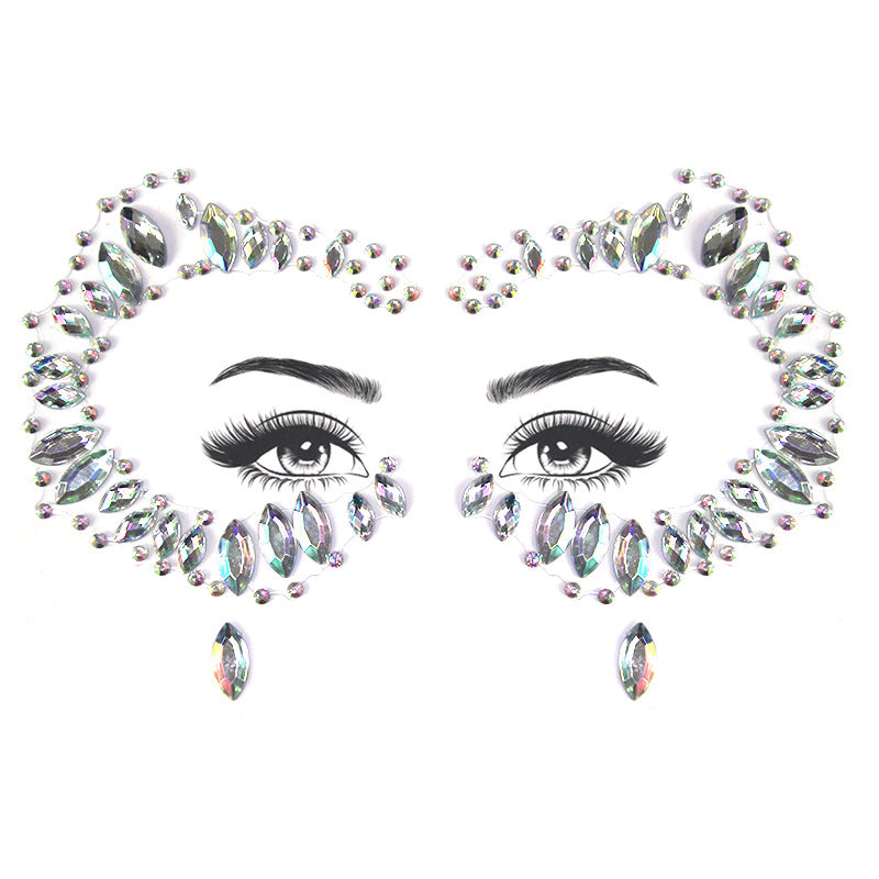 Bâtonnet à Sourcils Diamant - Décoration Visage Strass pour Fête et Mascarade - BMYANY
