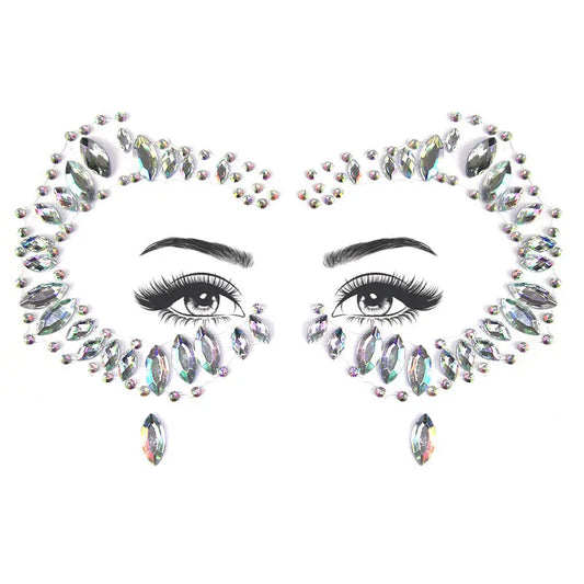 Bâtonnet à Sourcils Diamant - Décoration Visage Strass pour Fête et Mascarade - BMYANY