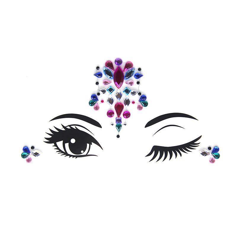 Bâtonnet à Sourcils Diamant - Décoration Visage Strass pour Fête et Mascarade - BMYANY