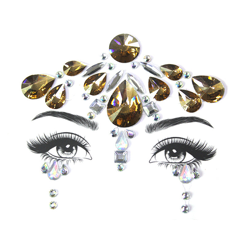 Bâtonnet à Sourcils Diamant - Décoration Visage Strass pour Fête et Mascarade - BMYANY