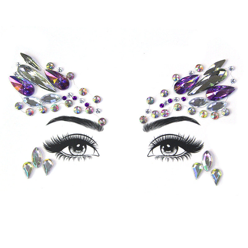 Bâtonnet à Sourcils Diamant - Décoration Visage Strass pour Fête et Mascarade - BMYANY