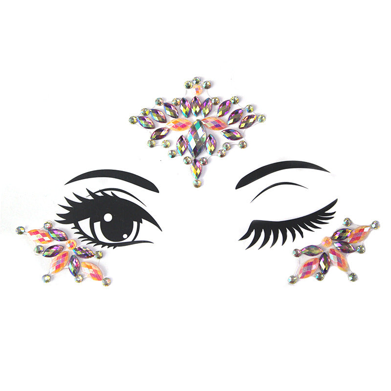 Bâtonnet à Sourcils Diamant - Décoration Visage Strass pour Fête et Mascarade - BMYANY