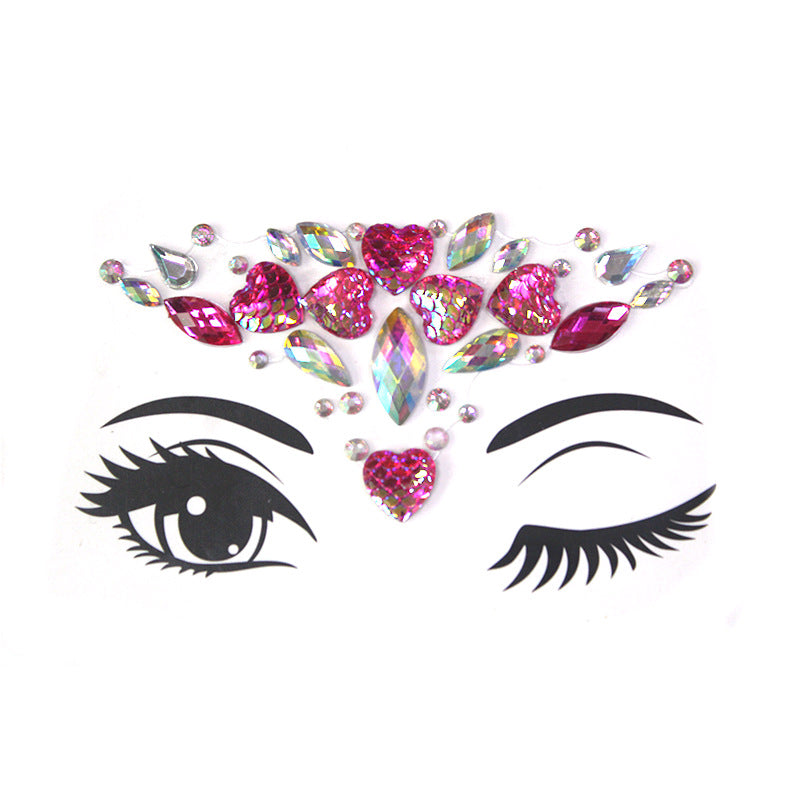 Bâtonnet à Sourcils Diamant - Décoration Visage Strass pour Fête et Mascarade - BMYANY